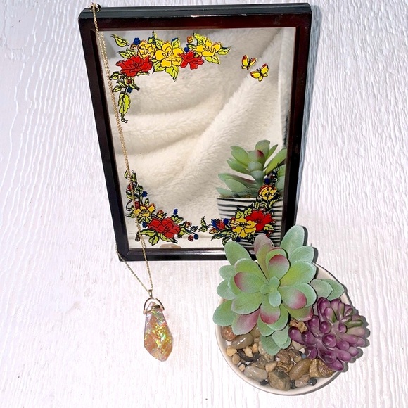 14k Gold Fill Necklace Beautiful Handmade Resin Pendant - Picture 3 of 11